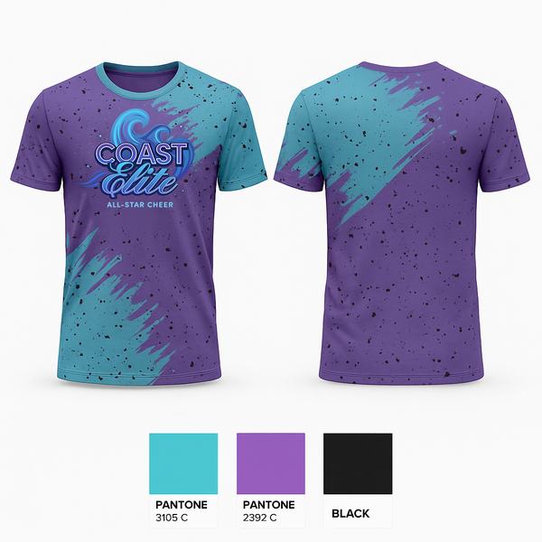 Old School Cotton Feel Shirt, Coast Elite, Cheer, Teamtime, Team time, sublimation, custom sports apparel, team uniforms, spirit wear, spiritwear, sports uniforms, custom shirts, team store, custom team store, fundraiser sports, apparel fundraiser