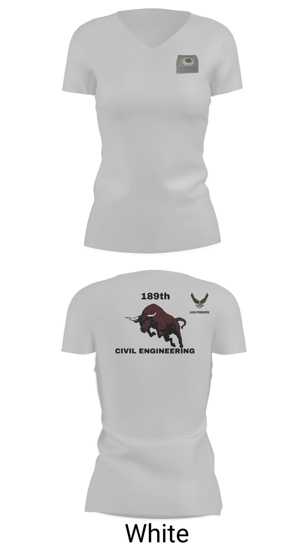 Womens Short Sleeve Vneck Shirt, 189th Civil Engineering, Air Force, Teamtime, Team time, sublimation, custom sports apparel, team uniforms, spirit wear, spiritwear, sports uniforms, custom shirts, team store, custom team store, fundraiser sports, apparel fundraiser