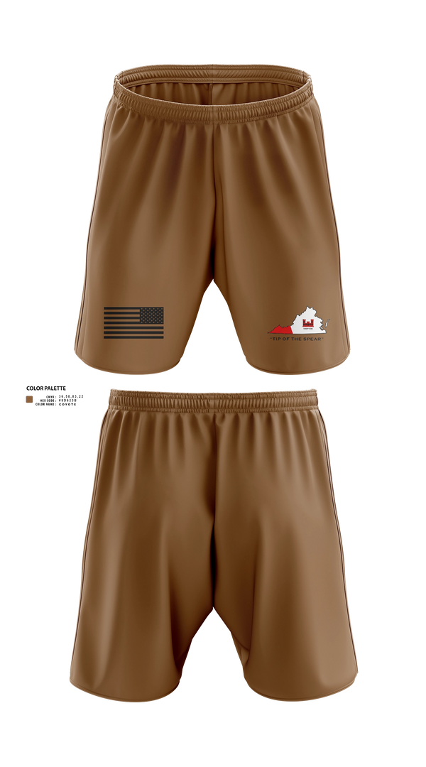 Athletic Shorts With Pockets, 1033rd Engineer Support Company, National Guard, Teamtime, Team time, sublimation, custom sports apparel, team uniforms, spirit wear, spiritwear, sports uniforms, custom shirts, team store, custom team store, fundraiser sports, apparel fundraiser