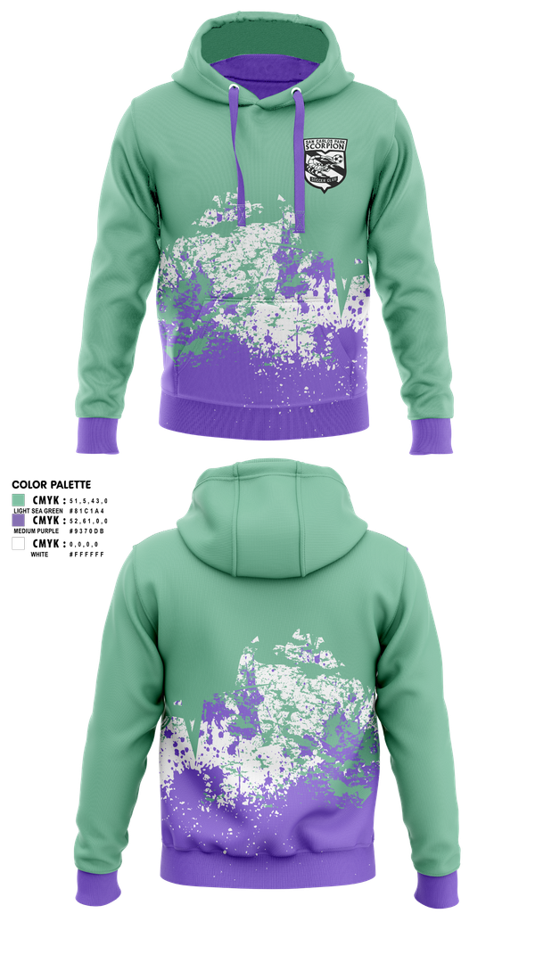 Hoodie, San Carlos Park Scorpion SC, Women's Soccer, Teamtime, Team time, sublimation, custom sports apparel, team uniforms, spirit wear, spiritwear, sports uniforms, custom shirts, team store, custom team store, fundraiser sports, apparel fundraiser