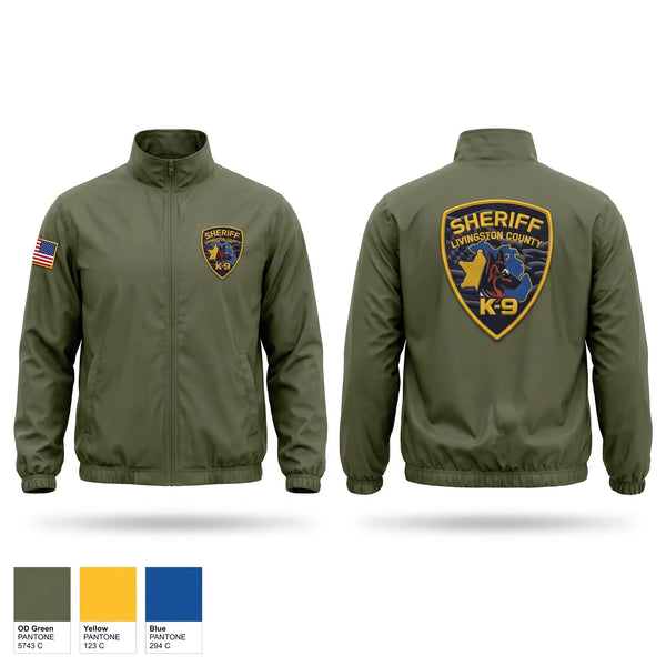 Windbreaker, Livingston Co Sheriff K9, Police, Teamtime, Team time, sublimation, custom sports apparel, team uniforms, spirit wear, spiritwear, sports uniforms, custom shirts, team store, custom team store, fundraiser sports, apparel fundraiser