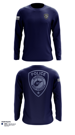 Long Sleeve Performance Shirt, Mabscott Police Department, Police, Teamtime, Team time, sublimation, custom sports apparel, team uniforms, spirit wear, spiritwear, sports uniforms, custom shirts, team store, custom team store, fundraiser sports, apparel fundraiser