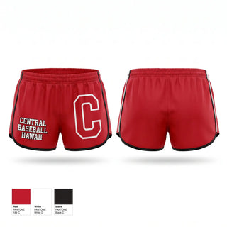 Womens Shorts, Central Baseball Hawaii, Baseball, Teamtime, Team time, sublimation, custom sports apparel, team uniforms, spirit wear, spiritwear, sports uniforms, custom shirts, team store, custom team store, fundraiser sports, apparel fundraiser