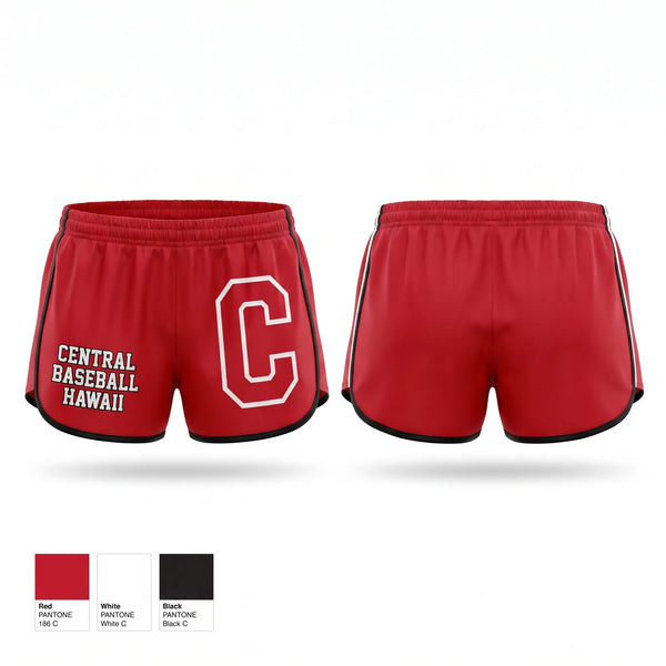 Womens Shorts, Central Baseball Hawaii, Baseball, Teamtime, Team time, sublimation, custom sports apparel, team uniforms, spirit wear, spiritwear, sports uniforms, custom shirts, team store, custom team store, fundraiser sports, apparel fundraiser