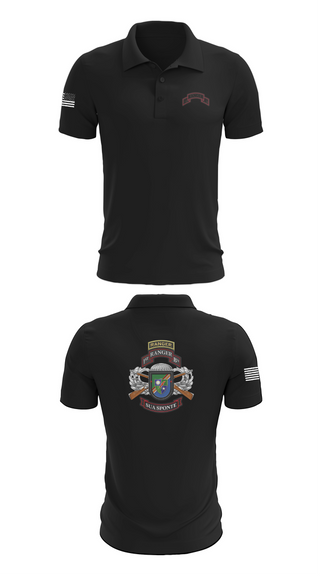 Short Sleeve Performance Polo, 1/75 Ranger Battalion, Army, Teamtime, Team time, sublimation, custom sports apparel, team uniforms, spirit wear, spiritwear, sports uniforms, custom shirts, team store, custom team store, fundraiser sports, apparel fundraiser