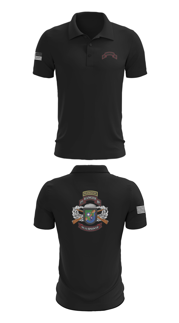 Short Sleeve Performance Polo, 1/75 Ranger Battalion, Army, Teamtime, Team time, sublimation, custom sports apparel, team uniforms, spirit wear, spiritwear, sports uniforms, custom shirts, team store, custom team store, fundraiser sports, apparel fundraiser