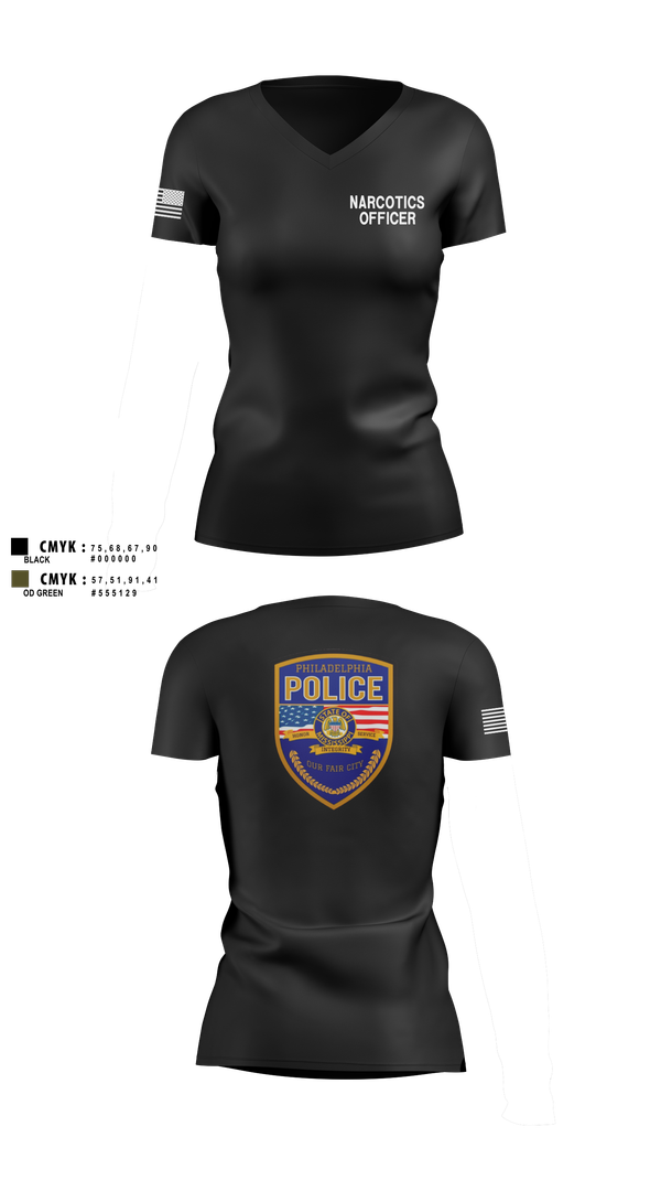 Womens Short Sleeve Vneck Shirt, Philadelphia police narcotics, Police, Teamtime, Team time, sublimation, custom sports apparel, team uniforms, spirit wear, spiritwear, sports uniforms, custom shirts, team store, custom team store, fundraiser sports, apparel fundraiser