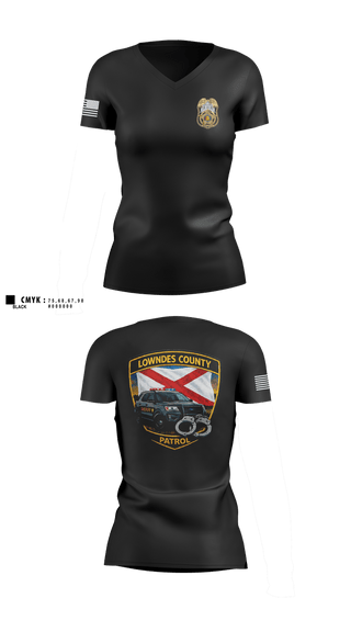 Womens Short Sleeve Vneck Shirt, Lowndes County Sheriff’s, Police, Teamtime, Team time, sublimation, custom sports apparel, team uniforms, spirit wear, spiritwear, sports uniforms, custom shirts, team store, custom team store, fundraiser sports, apparel fundraiser