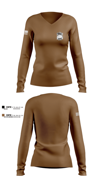 998th Field Feeding 36368603 Women's Long Sleeve V-neck Shirt - 1