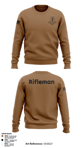 Crew Neck Sweatshirt, Pershing Rifles, Army, Teamtime, Team time, sublimation, custom sports apparel, team uniforms, spirit wear, spiritwear, sports uniforms, custom shirts, team store, custom team store, fundraiser sports, apparel fundraiser