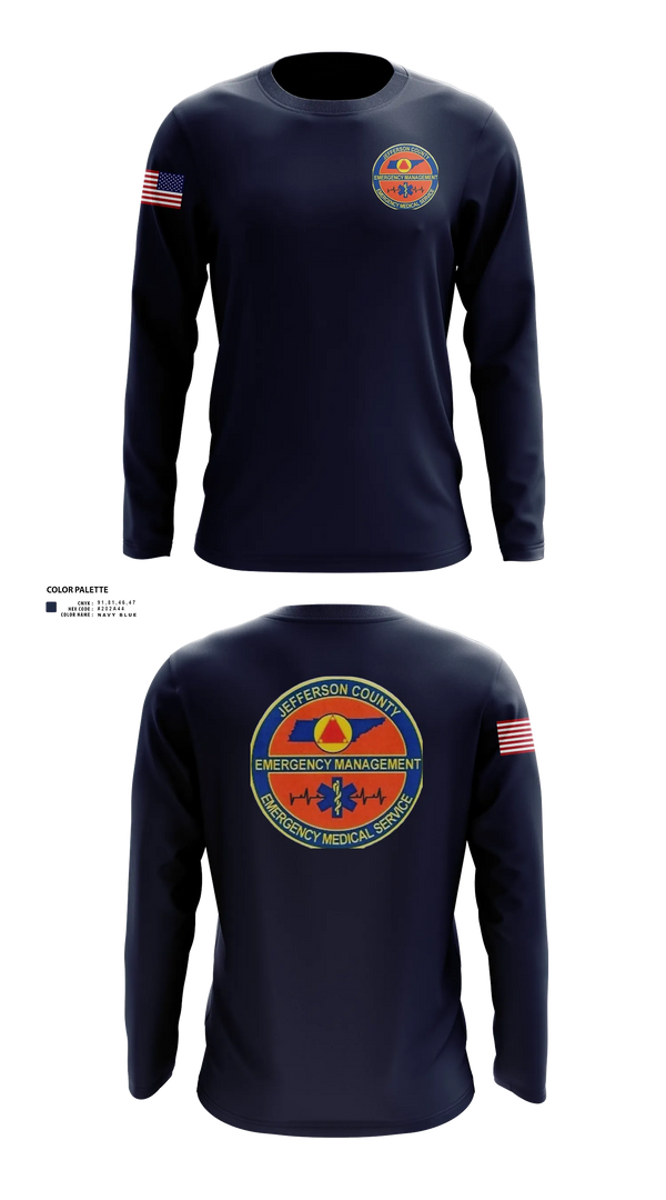 Long Sleeve Performance Shirt, JEFFERSON COUNTY EMS, EMS/EMT, Teamtime, Team time, sublimation, custom sports apparel, team uniforms, spirit wear, spiritwear, sports uniforms, custom shirts, team store, custom team store, fundraiser sports, apparel fundraiser