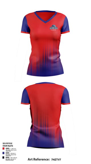Womens Short Sleeve Vneck Shirt, SBA Eagles Tennis, Tennis, Teamtime, Team time, sublimation, custom sports apparel, team uniforms, spirit wear, spiritwear, sports uniforms, custom shirts, team store, custom team store, fundraiser sports, apparel fundraiser