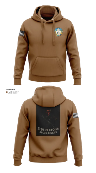 Hoodie, 1-7 Cavlary Division Apache Troop Blue Platoon Recon Junkies, Army, Teamtime, Team time, sublimation, custom sports apparel, team uniforms, spirit wear, spiritwear, sports uniforms, custom shirts, team store, custom team store, fundraiser sports, apparel fundraiser