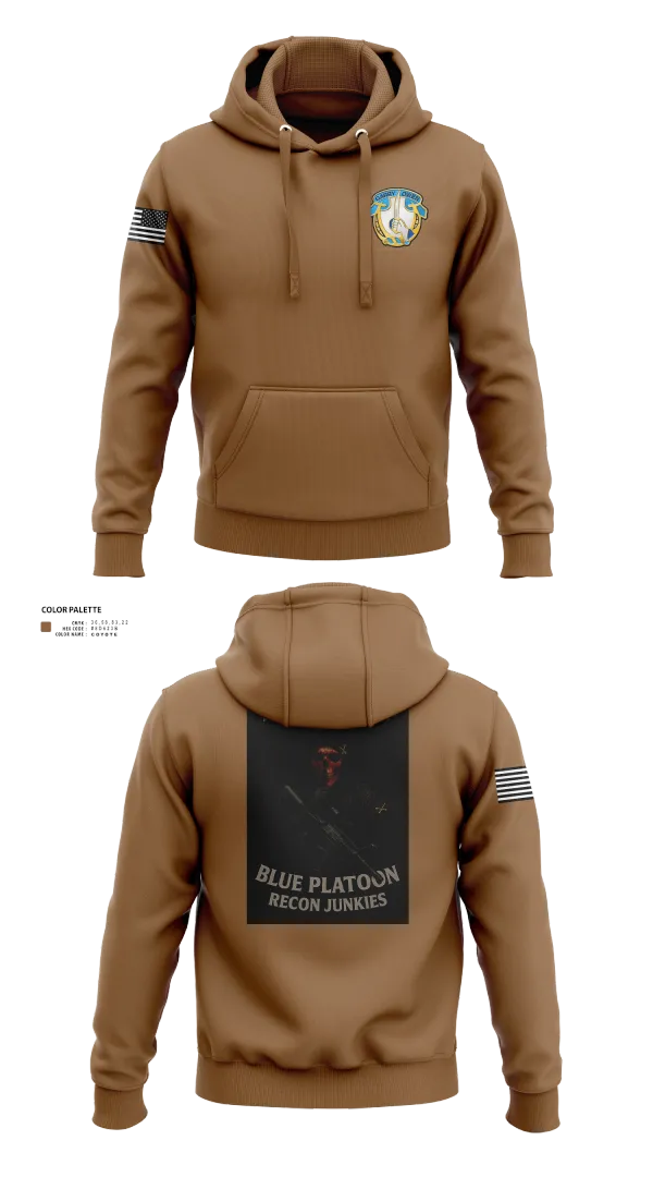 Hoodie, 1-7 Cavlary Division Apache Troop Blue Platoon Recon Junkies, Army, Teamtime, Team time, sublimation, custom sports apparel, team uniforms, spirit wear, spiritwear, sports uniforms, custom shirts, team store, custom team store, fundraiser sports, apparel fundraiser