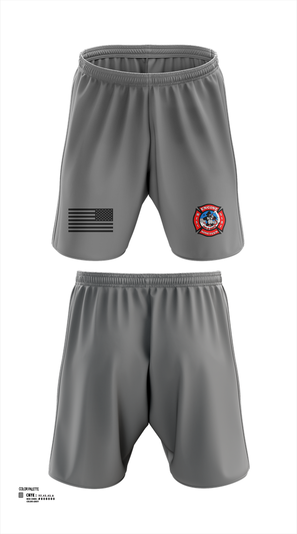 Athletic Shorts With Pockets, Station 19, Fire Department, Teamtime, Team time, sublimation, custom sports apparel, team uniforms, spirit wear, spiritwear, sports uniforms, custom shirts, team store, custom team store, fundraiser sports, apparel fundraiser