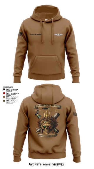 Hoodie, USS Illinois (SSN 786), , Teamtime, Team time, sublimation, custom sports apparel, team uniforms, spirit wear, spiritwear, sports uniforms, custom shirts, team store, custom team store, fundraiser sports, apparel fundraiser