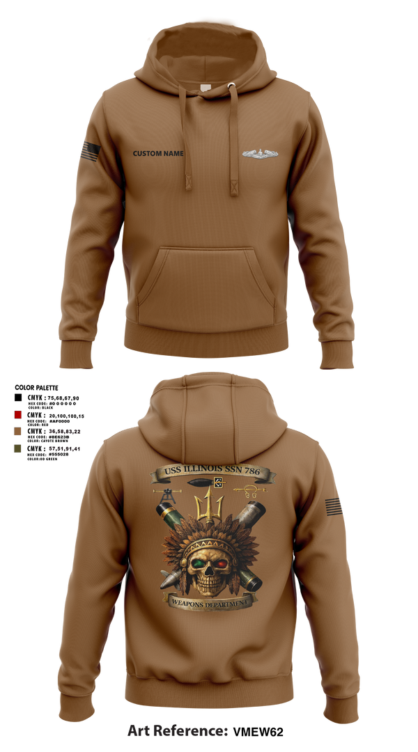 Hoodie, USS Illinois (SSN 786), , Teamtime, Team time, sublimation, custom sports apparel, team uniforms, spirit wear, spiritwear, sports uniforms, custom shirts, team store, custom team store, fundraiser sports, apparel fundraiser