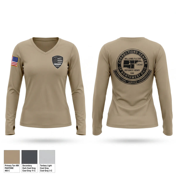 Womens Long Sleeve Vneck Shirt, CCNO, Police, Teamtime, Team time, sublimation, custom sports apparel, team uniforms, spirit wear, spiritwear, sports uniforms, custom shirts, team store, custom team store, fundraiser sports, apparel fundraiser