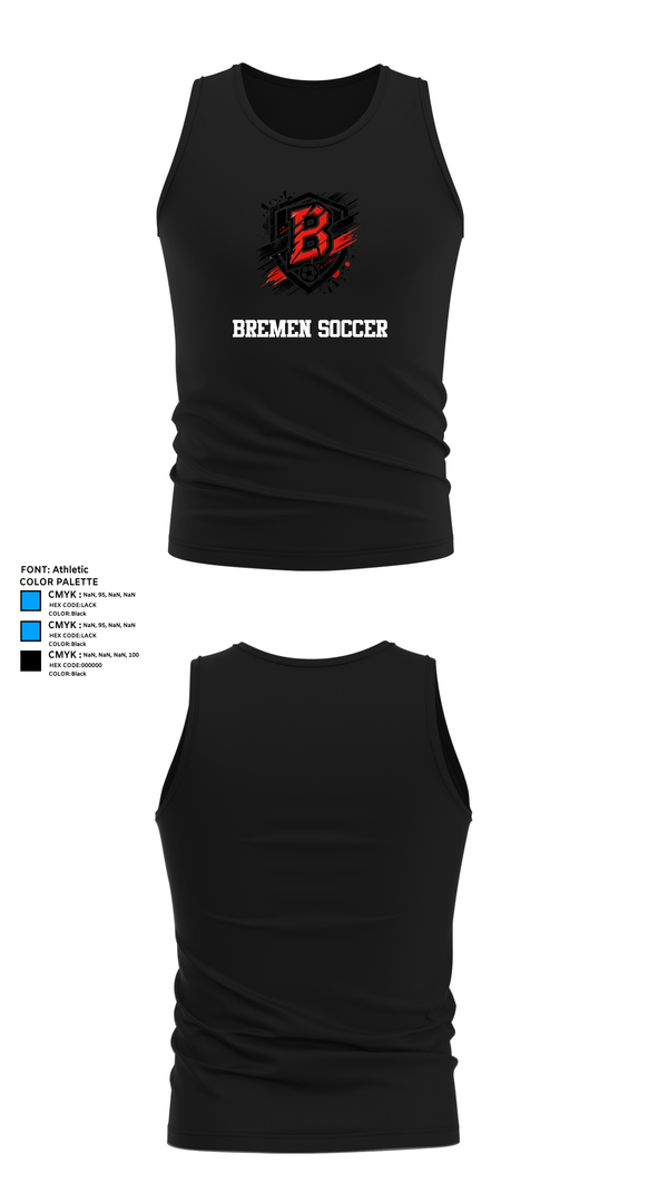 Tank Top, Bremen Soccer, Men's Soccer, Teamtime, Team time, sublimation, custom sports apparel, team uniforms, spirit wear, spiritwear, sports uniforms, custom shirts, team store, custom team store, fundraiser sports, apparel fundraiser