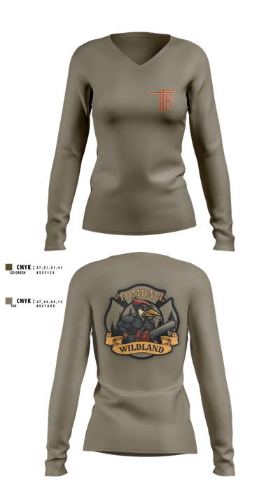 Tomball Wildland 83811767 Women's Long Sleeve V-neck Shirt - 1