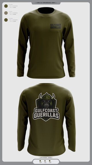 Long Sleeve Performance Shirt, Gulfcoast Guerillas, , Teamtime, Team time, sublimation, custom sports apparel, team uniforms, spirit wear, spiritwear, sports uniforms, custom shirts, team store, custom team store, fundraiser sports, apparel fundraiser
