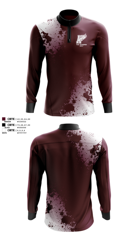 Quarter Zip Jacket, Two Harbors High School Golf, Golf, Teamtime, Team time, sublimation, custom sports apparel, team uniforms, spirit wear, spiritwear, sports uniforms, custom shirts, team store, custom team store, fundraiser sports, apparel fundraiser