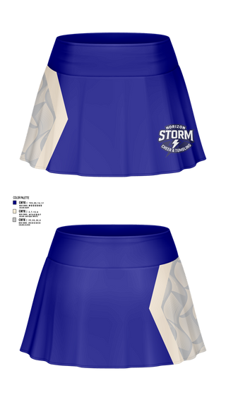 Skort, Horizon Storm, Cheer, Teamtime, Team time, sublimation, custom sports apparel, team uniforms, spirit wear, spiritwear, sports uniforms, custom shirts, team store, custom team store, fundraiser sports, apparel fundraiser