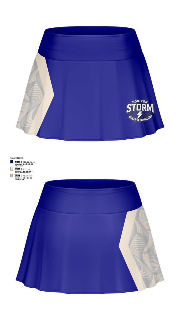 Skort, Horizon Storm, Cheer, Teamtime, Team time, sublimation, custom sports apparel, team uniforms, spirit wear, spiritwear, sports uniforms, custom shirts, team store, custom team store, fundraiser sports, apparel fundraiser