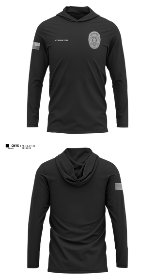 Long Sleeve Performance Shirt with hood, SCOTT CITY POLICE DEPT., Police, Teamtime, Team time, sublimation, custom sports apparel, team uniforms, spirit wear, spiritwear, sports uniforms, custom shirts, team store, custom team store, fundraiser sports, apparel fundraiser