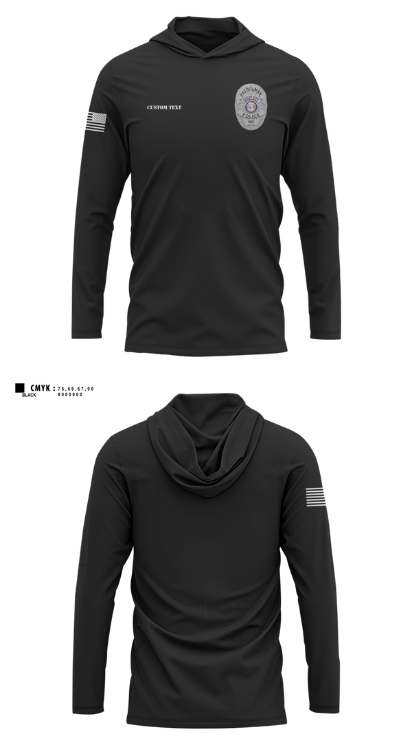 Long Sleeve Performance Shirt with hood, SCOTT CITY POLICE DEPT., Police, Teamtime, Team time, sublimation, custom sports apparel, team uniforms, spirit wear, spiritwear, sports uniforms, custom shirts, team store, custom team store, fundraiser sports, apparel fundraiser