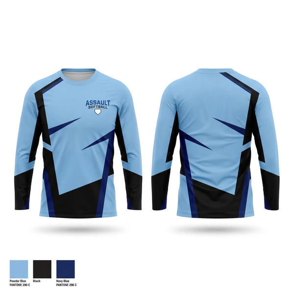 Long Sleeve Performance Shirt, Assault, Softball, Teamtime, Team time, sublimation, custom sports apparel, team uniforms, spirit wear, spiritwear, sports uniforms, custom shirts, team store, custom team store, fundraiser sports, apparel fundraiser