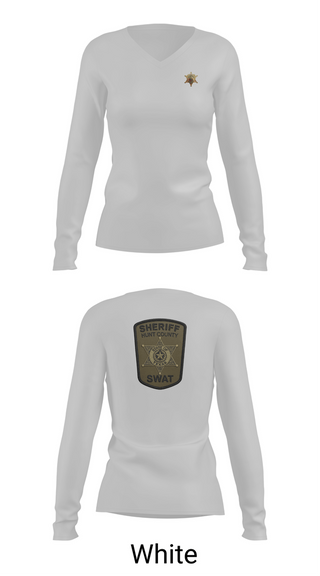 Womens Long Sleeve Vneck Shirt, Hunt County SWAT, Police, Teamtime, Team time, sublimation, custom sports apparel, team uniforms, spirit wear, spiritwear, sports uniforms, custom shirts, team store, custom team store, fundraiser sports, apparel fundraiser