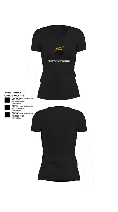NJROTC Apache Company 29120146 Women's Short Sleeve V-neck Shirt - 23