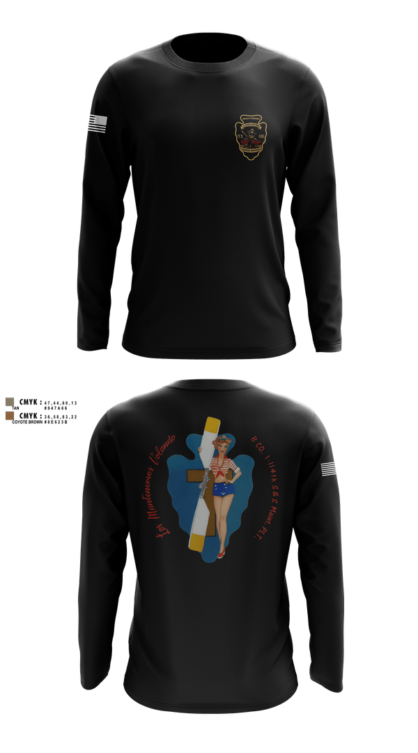Long Sleeve Performance Shirt, B Co. 1/114th polo, Army, Teamtime, Team time, sublimation, custom sports apparel, team uniforms, spirit wear, spiritwear, sports uniforms, custom shirts, team store, custom team store, fundraiser sports, apparel fundraiser