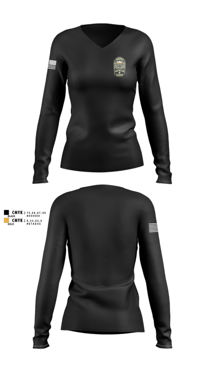 King William County 47912000 Women's Long Sleeve V-neck Shirt - 1