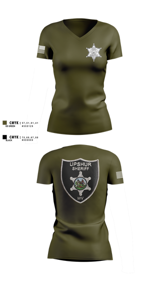 Womens Short Sleeve Vneck Shirt, Upshur County Sheriff’s Office, Police, Teamtime, Team time, sublimation, custom sports apparel, team uniforms, spirit wear, spiritwear, sports uniforms, custom shirts, team store, custom team store, fundraiser sports, apparel fundraiser
