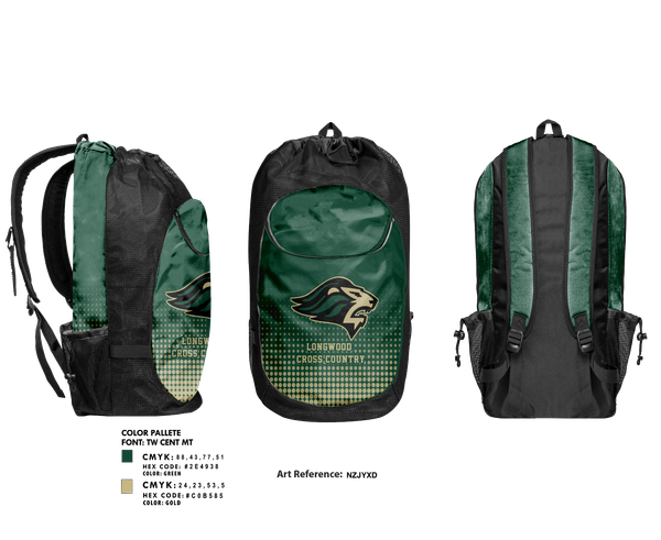 Gear Bag, Longwood Cross Country, Cross Country, Teamtime, Team time, sublimation, custom sports apparel, team uniforms, spirit wear, spiritwear, sports uniforms, custom shirts, team store, custom team store, fundraiser sports, apparel fundraiser