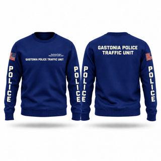 Crew Neck Sweatshirt, Gastonia Police Department Traffic Unit, Police, Teamtime, Team time, sublimation, custom sports apparel, team uniforms, spirit wear, spiritwear, sports uniforms, custom shirts, team store, custom team store, fundraiser sports, apparel fundraiser