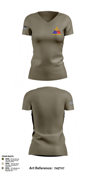 Womens Short Sleeve Vneck Shirt, 49th Armored, , Teamtime, Team time, sublimation, custom sports apparel, team uniforms, spirit wear, spiritwear, sports uniforms, custom shirts, team store, custom team store, fundraiser sports, apparel fundraiser