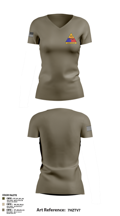 49th Armored 63475164 Women's Short Sleeve V-neck Shirt - 3