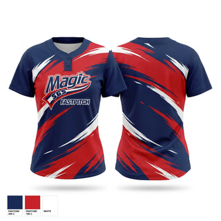 Two Button Softball Jersey, SGS Magic 13u - Baney, Softball, Teamtime, Team time, sublimation, custom sports apparel, team uniforms, spirit wear, spiritwear, sports uniforms, custom shirts, team store, custom team store, fundraiser sports, apparel fundraiser