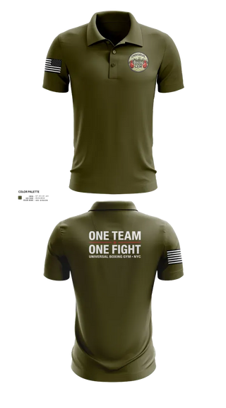 Short Sleeve Performance Polo, Universal Boxing Gym, National Guard, Teamtime, Team time, sublimation, custom sports apparel, team uniforms, spirit wear, spiritwear, sports uniforms, custom shirts, team store, custom team store, fundraiser sports, apparel fundraiser
