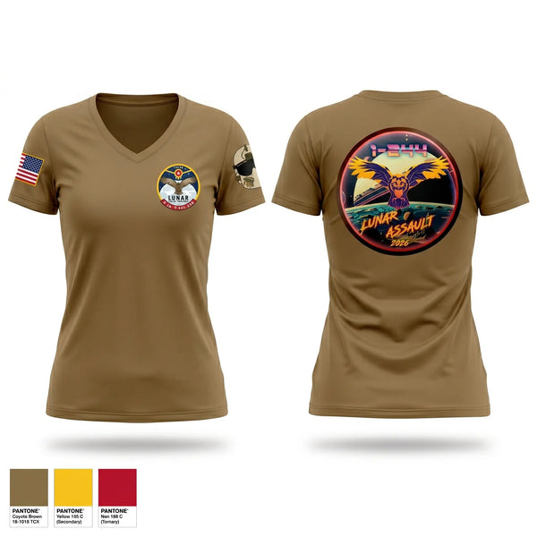 Womens Short Sleeve Vneck Shirt, C Co. 1-244 Assault Helicopter Battalion, Army, Teamtime, Team time, sublimation, custom sports apparel, team uniforms, spirit wear, spiritwear, sports uniforms, custom shirts, team store, custom team store, fundraiser sports, apparel fundraiser