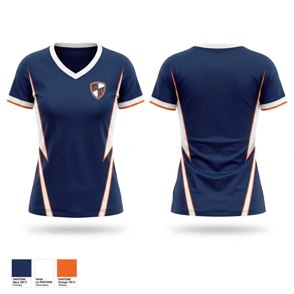 Womens Short Sleeve Vneck Shirt, Delmar, Men's Soccer, Teamtime, Team time, sublimation, custom sports apparel, team uniforms, spirit wear, spiritwear, sports uniforms, custom shirts, team store, custom team store, fundraiser sports, apparel fundraiser