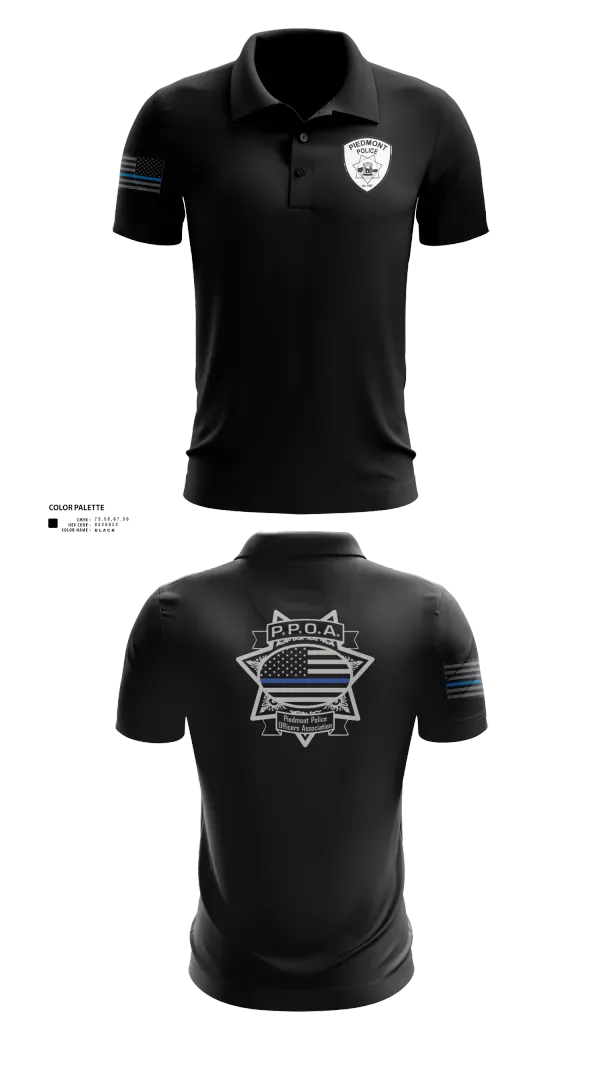 Short Sleeve Performance Polo, Piedmont Police, Police, Teamtime, Team time, sublimation, custom sports apparel, team uniforms, spirit wear, spiritwear, sports uniforms, custom shirts, team store, custom team store, fundraiser sports, apparel fundraiser