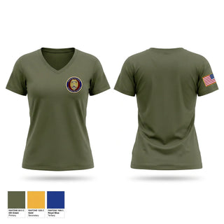 Womens Short Sleeve Vneck Shirt, Security Battalion ( Provost Marshals Office), Marines, Teamtime, Team time, sublimation, custom sports apparel, team uniforms, spirit wear, spiritwear, sports uniforms, custom shirts, team store, custom team store, fundraiser sports, apparel fundraiser