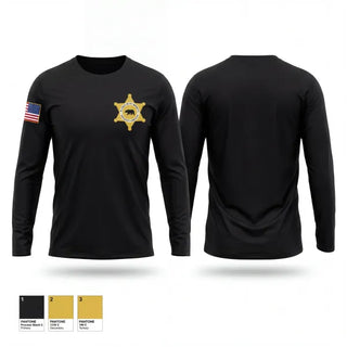 Long Sleeve Performance Shirt, Plumas County Sheriffs Employee's Association, Police, Teamtime, Team time, sublimation, custom sports apparel, team uniforms, spirit wear, spiritwear, sports uniforms, custom shirts, team store, custom team store, fundraiser sports, apparel fundraiser