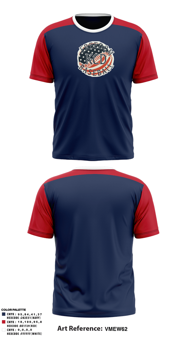 Short Sleeve Performance Shirt, KCD Freedom, Baseball, Teamtime, Team time, sublimation, custom sports apparel, team uniforms, spirit wear, spiritwear, sports uniforms, custom shirts, team store, custom team store, fundraiser sports, apparel fundraiser