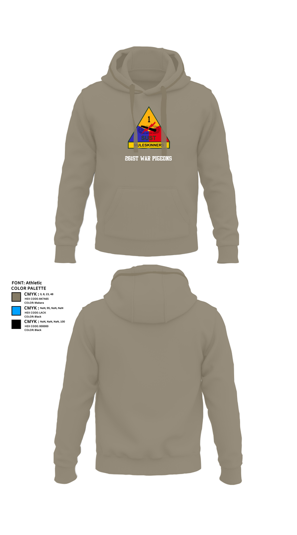 Hoodie, 261st War Pigeons, Army, Teamtime, Team time, sublimation, custom sports apparel, team uniforms, spirit wear, spiritwear, sports uniforms, custom shirts, team store, custom team store, fundraiser sports, apparel fundraiser