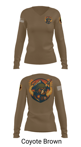 Womens Long Sleeve Vneck Shirt, 10th Field Hospital (FWD), , Teamtime, Team time, sublimation, custom sports apparel, team uniforms, spirit wear, spiritwear, sports uniforms, custom shirts, team store, custom team store, fundraiser sports, apparel fundraiser
